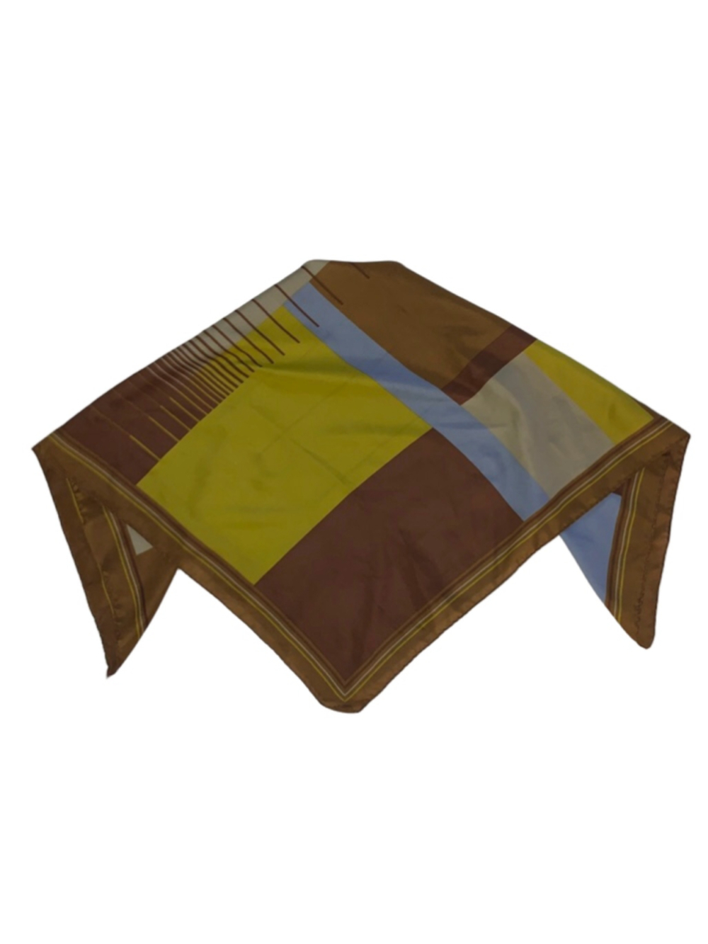 Women's Michelangelo Brown Yellow Geometric Scarf One Size